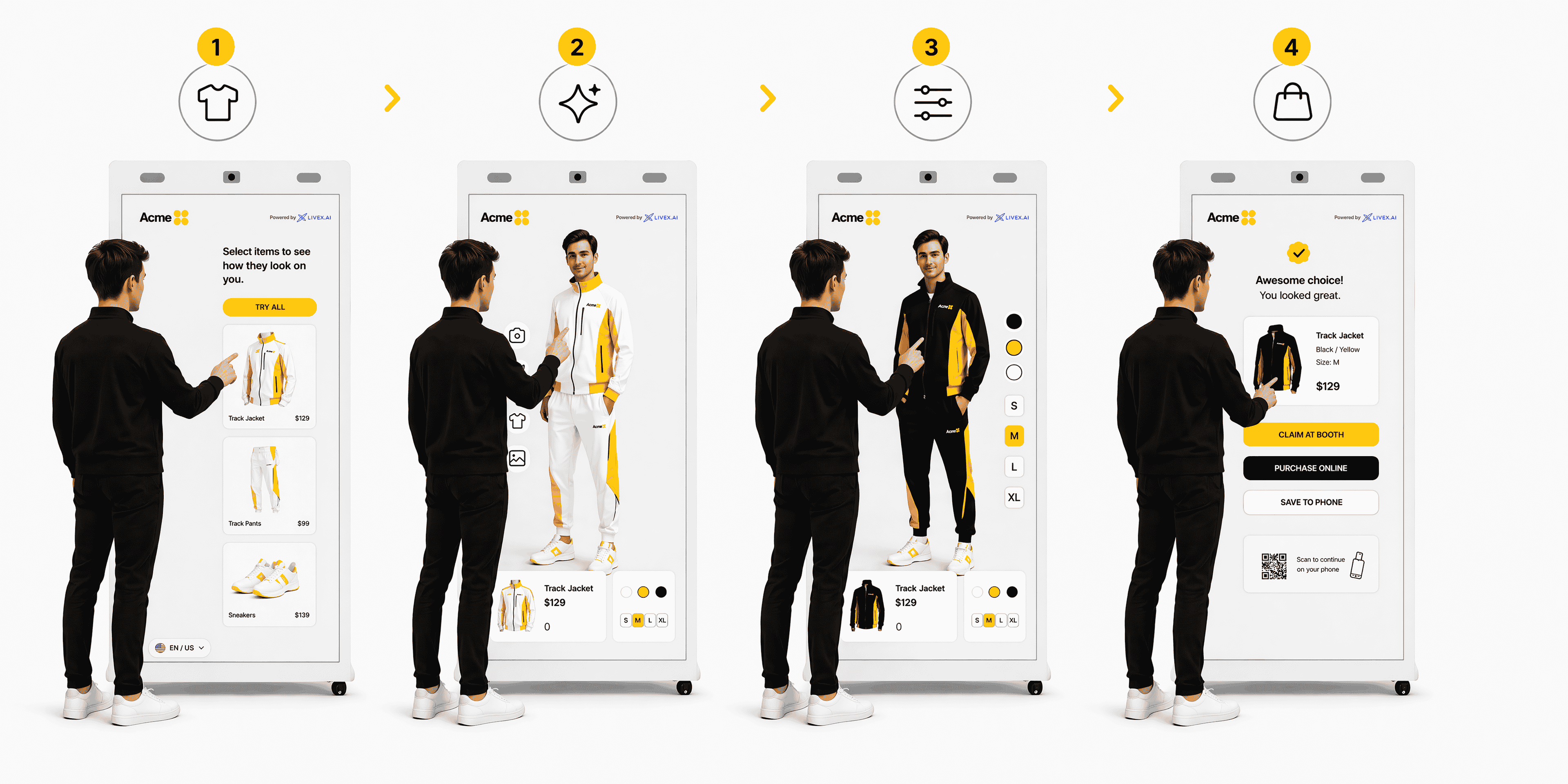LiveX virtual try-on workflow